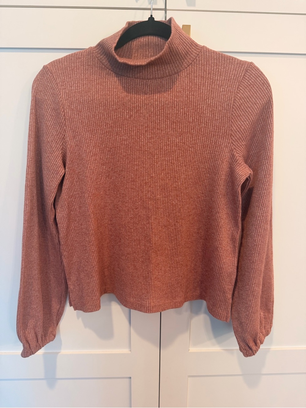 Madewell Cozy Ribbed Turtleneck Sweater in Dusty Rose